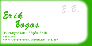 erik bogos business card